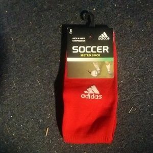 Adidas red unisex compression soccer metro socks